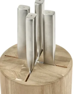 Knife Sets^Serax Base knife set with knife block, 5 pieces, Wood-steel grey Silver-coloured
