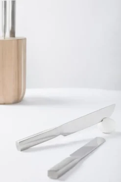 Knife Sets^Serax Base knife set with knife block, 5 pieces, Wood-steel grey Silver-coloured