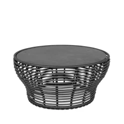 Table For Outdoor Use|Outdoor Lounge Furniture^Cane-line Basket coffee table, Fossil , large, grey braided base Black