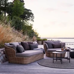 Garden Sofas & Garden Benches^Cane-line Basket sofa 2-seater, Graphic , cushions Grey
