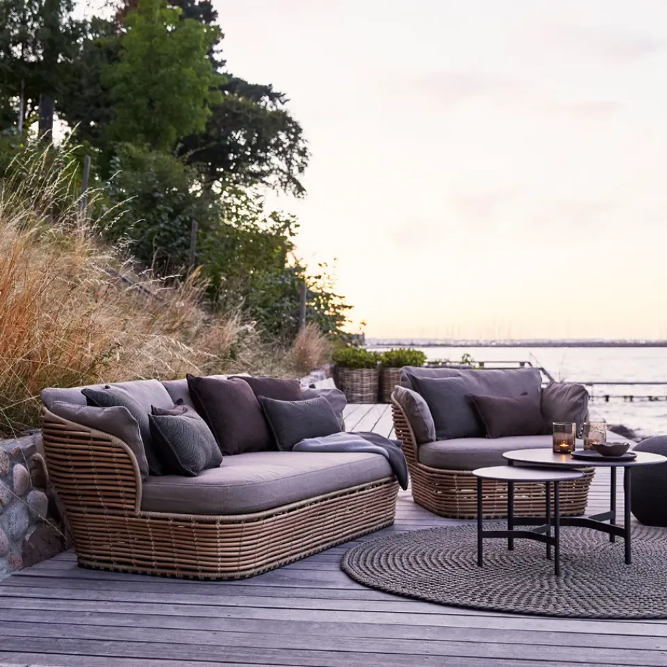 Garden Sofas & Garden Benches^Cane-line Basket sofa 2-seater, Graphic , cushions Grey