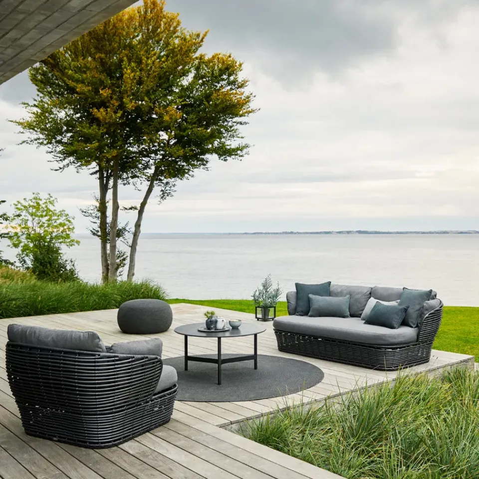 Garden Sofas & Garden Benches^Cane-line Basket sofa 2-seater, Graphic , cushions Grey