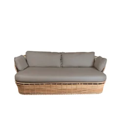 Garden Sofas & Garden Benches|Balcony Furniture^Cane-line Basket sofa 2-seater, Natural, taupe cushions BeigeGrey
