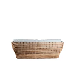 Garden Sofas & Garden Benches|Balcony Furniture^Cane-line Basket sofa 2-seater, Natural, taupe cushions BeigeGrey