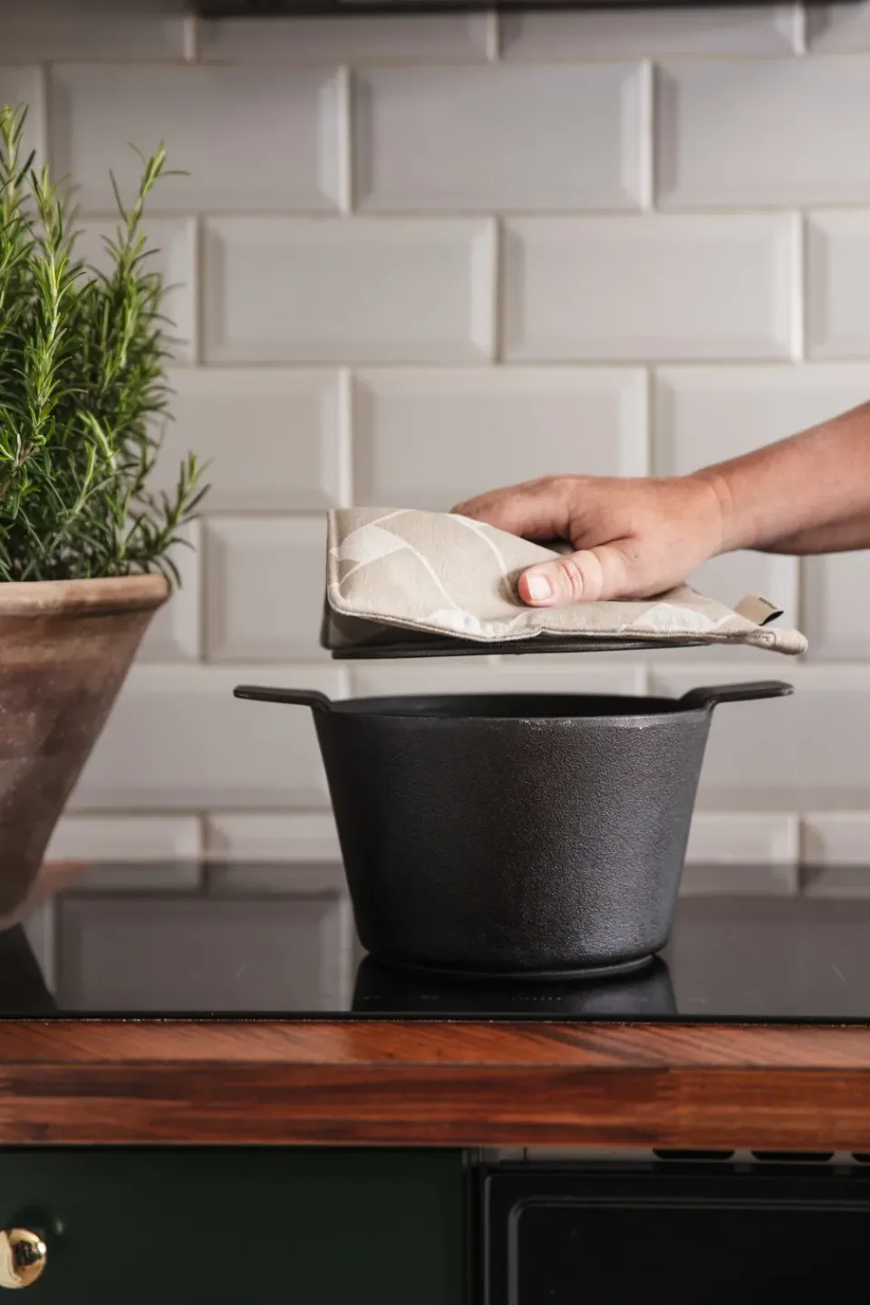 Oven Mitts, Gloves & Pot Holders^Almedahls Basket XL pot holder 23x23 cm, Natural taupe Beige