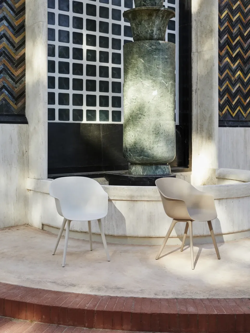 Balcony Furniture^GUBI Bat Dining Outdoor chair, New Beige