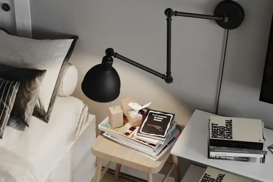 Bedside Lamps^By Rydéns Bazar wall lamp, Sand Black
