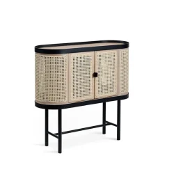 Online Warm Nordic Be My Guest bar cabinet, Rotting. White oiled oak. black steel stand Beige