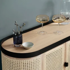 Online Warm Nordic Be My Guest bar cabinet, Rotting. White oiled oak. black steel stand Beige