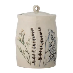 Storage Jars^Bloomingville Bea bowl with lid, Nature Beige