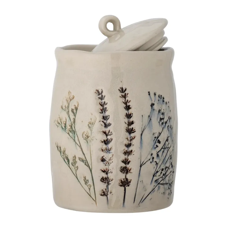 Storage Jars^Bloomingville Bea bowl with lid, Nature Beige