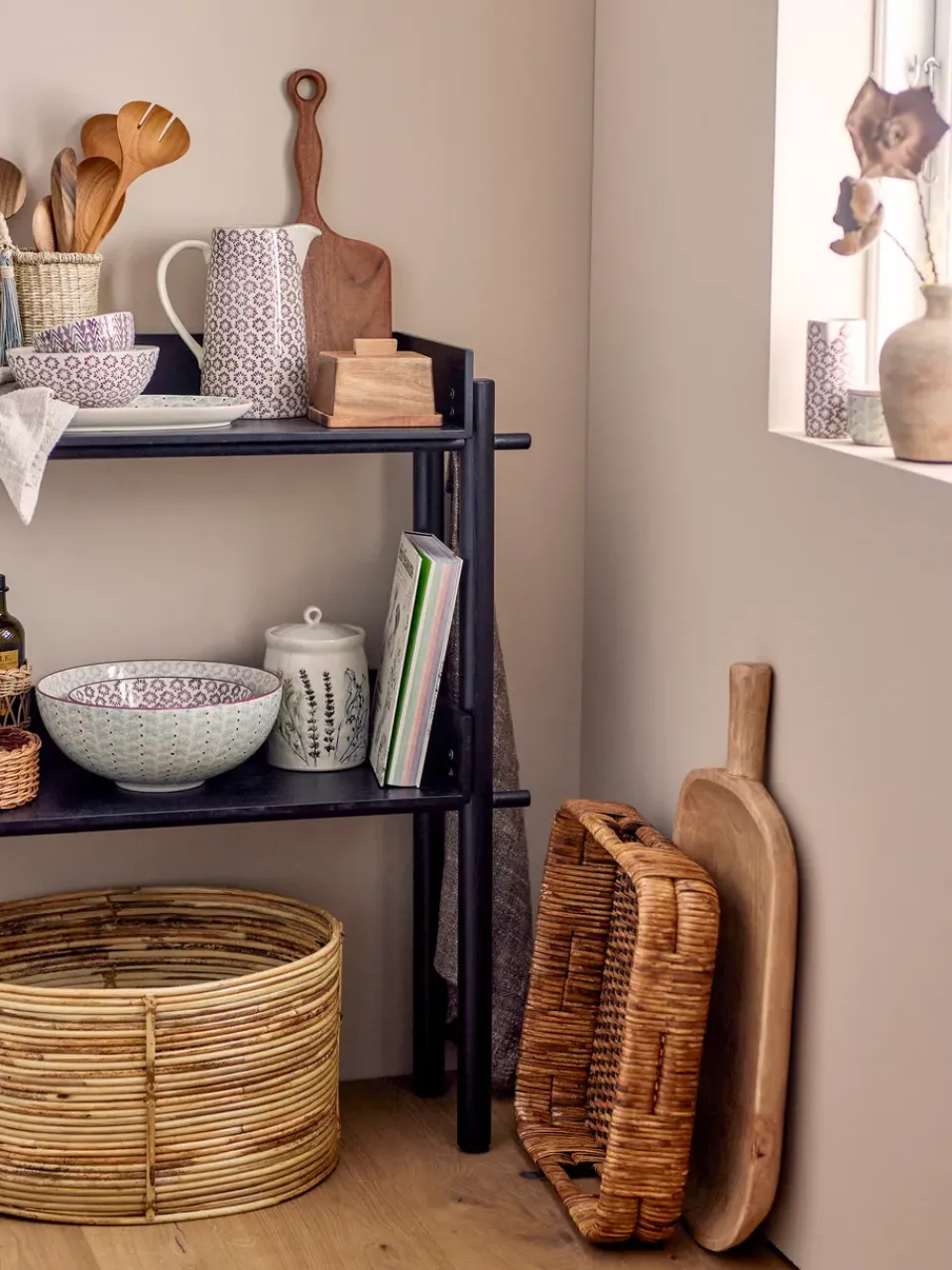 Storage Jars^Bloomingville Bea bowl with lid, Nature Beige