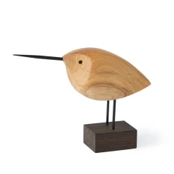 Wooden Figures^Warm Nordic Beak Bird decoration, Awake Snipe Brown