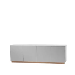 T.V & Media Units|T.V & Media Units^A2 Beam side table, Light , base in white oiled oak Grey
