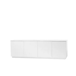 New A2 Beam side table, lacquer, base, tabletop in carrara marble White