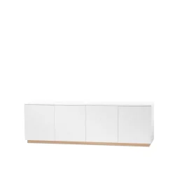 T.V & Media Units|T.V & Media Units^A2 Beam side table, lacquer, base in oiled oak White