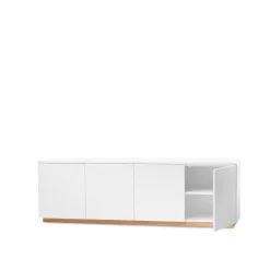 T.V & Media Units|T.V & Media Units^A2 Beam side table, lacquer, base in oiled oak White