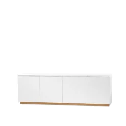 T.V & Media Units|T.V & Media Units^A2 Beam side table, lacquer, base in oiled oak White