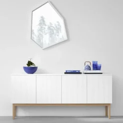T.V & Media Units|T.V & Media Units^A2 Beam side table, lacquer, base in oiled oak White