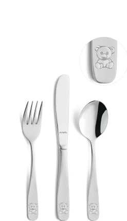 Children's Cutlery|Cutlery Sets^Amefa Bear children's cutlery 3 pieces, Stainless steel Silver-coloured