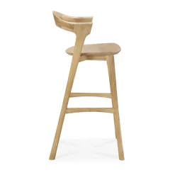Bar Stools^Ethnicraft Beech bar stool, Lacquered oak, 75 cm Beige