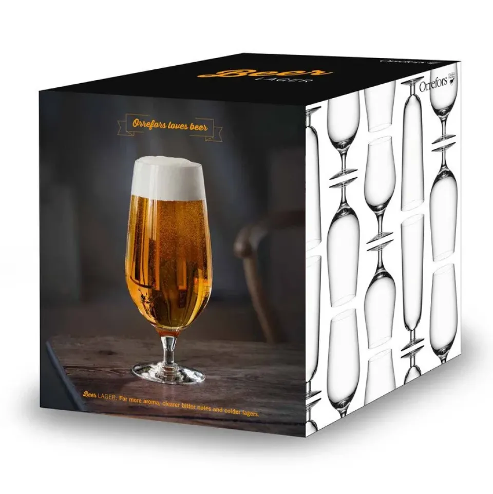 Beer Glasses^Orrefors Beer lager beer glass 4-pack, 60 cl Transparent