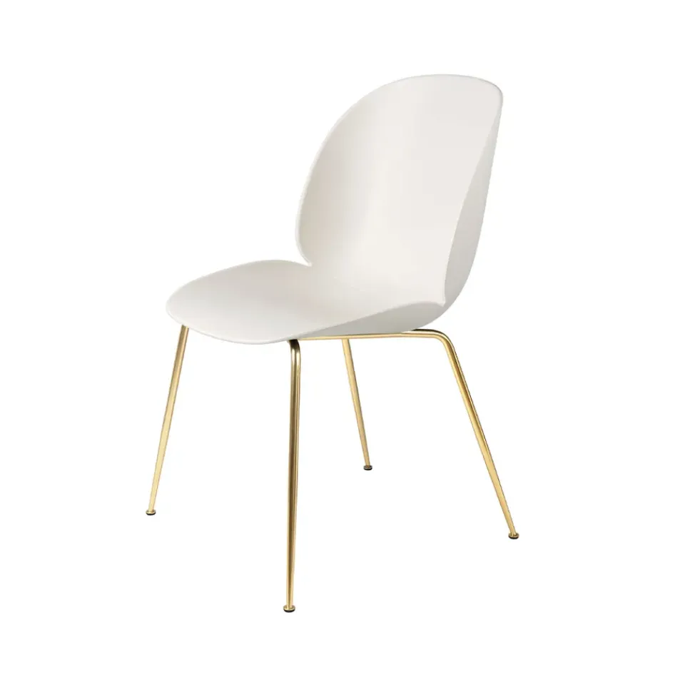 Discount GUBI Beetle chair, Alabaster -brass legs White