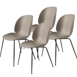 Chairs^GUBI Beetle chair black legs 4-pack, new Beige