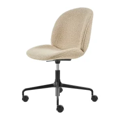 Office Chairs^GUBI Beetle Meeting Chair office chair fully upholstered, Karakorum dedar 003-black legs Beige