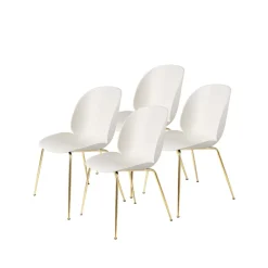 Hot GUBI Beetle 4-pack Chair, Alabaster -brass legs White