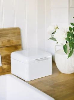 Online Dorre Bella bread bin carbon steel 20x20 cm, White
