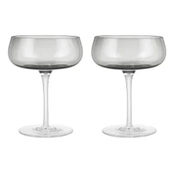Champagne Glasses^Blomus Belo champagne coupe glass 20 cl cl 2 pack, Smoke TransparentGrey