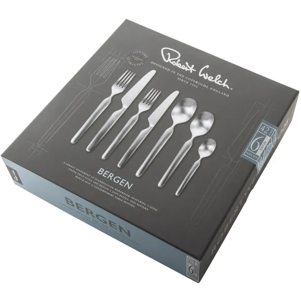 Cutlery Sets^Robert Welch Bergen cutlery set matte, 42 pieces Silver-coloured