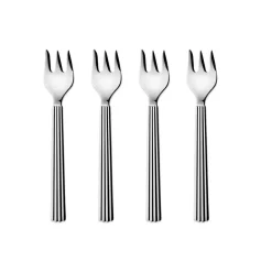 New Georg Jensen Bernadotte cake fork, 4-pack Silver-coloured