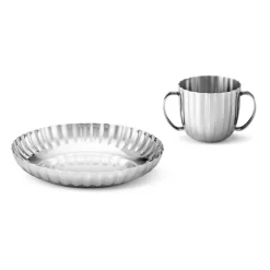 Outlet Georg Jensen Bernadotte children's dinnerware 2 pieces, Stainless steel Silver-coloured