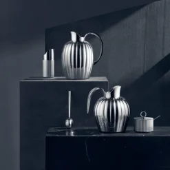 Thermoses^Georg Jensen Bernadotte thermos jug push lid, 0.8 l Silver-coloured