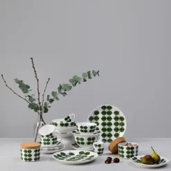 New Gustavsbergs Porslinsfabrik Berså egg cup, Ø 5 cm GreenWhite