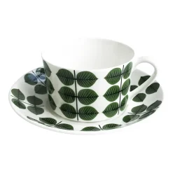 Teacups^Gustavsbergs Porslinsfabrik BersĂĄ teacup with saucer 35 cl, Green