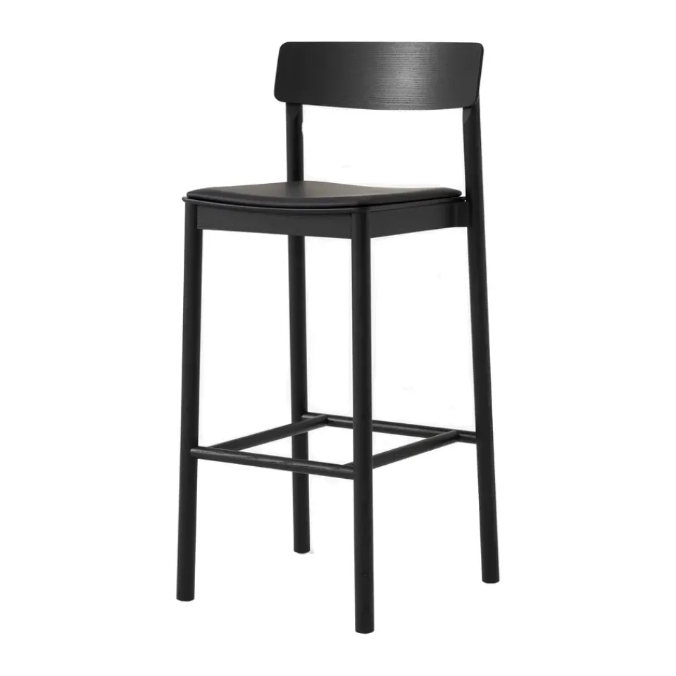 Sale &Tradition Betty TK17 Bar Chair 75 cm, Noble leather - laquered ash Black