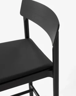 Sale &Tradition Betty TK17 Bar Chair 75 cm, Noble leather - laquered ash Black