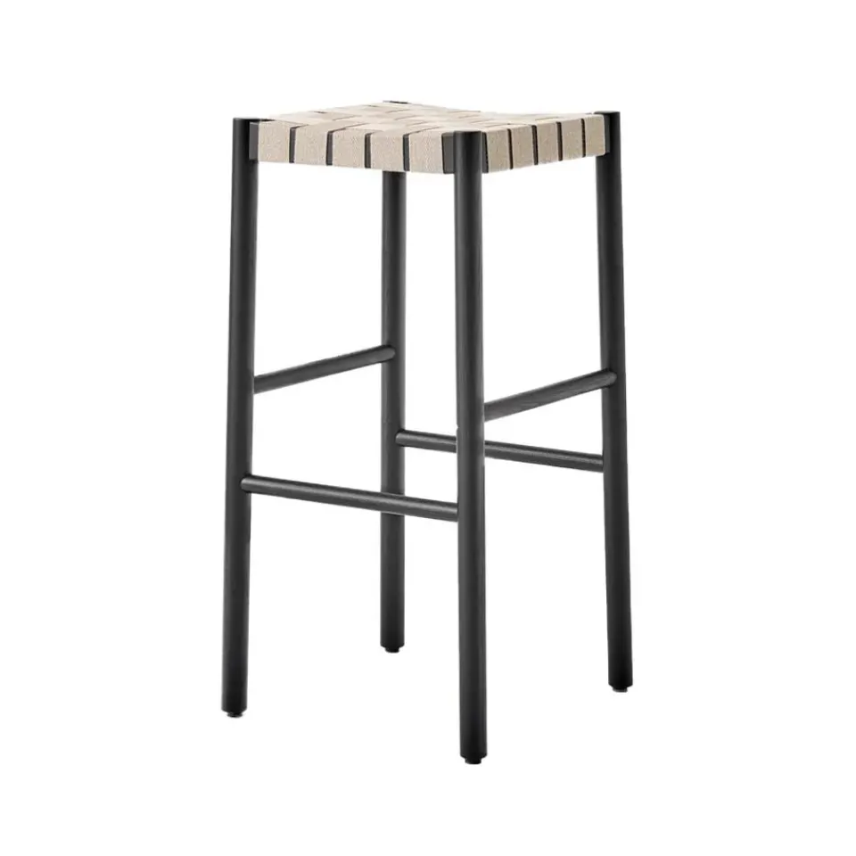 Clearance &Tradition Betty TK8 barstool, , natural braided linen band seat Black
