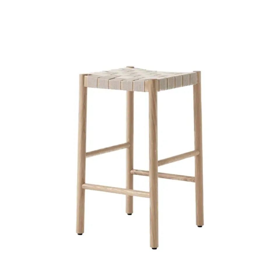 Sale &Tradition Betty TK7 barstool, Oak, natural braided linen band seat Beige