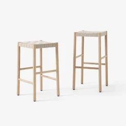 Sale &Tradition Betty TK7 barstool, Oak, natural braided linen band seat Beige