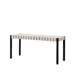 Best &Tradition Betty TK4 bench, . natural braided linen seat Black