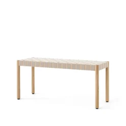 Outlet &Tradition Betty TK4 bench, Oak. natural braided linen seat Beige