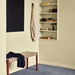 Outlet &Tradition Betty TK4 bench, Oak. natural braided linen seat Beige