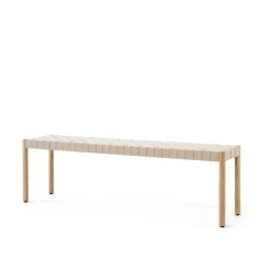Benches^&Tradition Betty TK5 bench, Oak. natural braided linen seat Beige