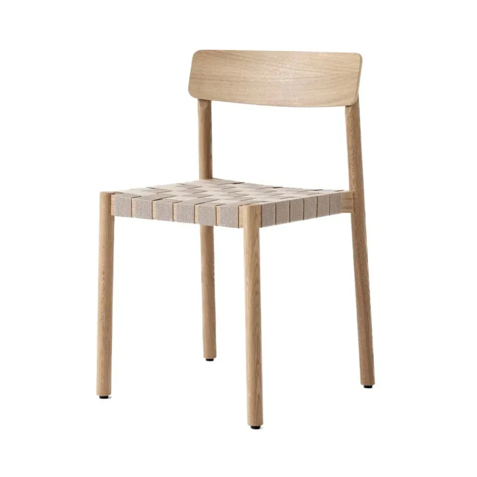 &Tradition Betty TK1 Chair, Oak, natural braided linen band seat Beige