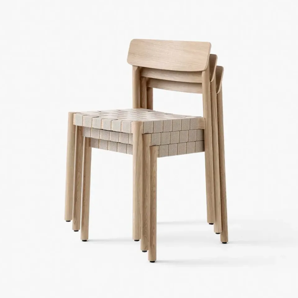 &Tradition Betty TK1 Chair, Oak, natural braided linen band seat Beige