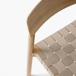 &Tradition Betty TK1 Chair, Oak, natural braided linen band seat Beige